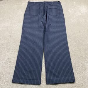 MBX Pants Mens 38x32 Blue Stripe Chino Straight Leg Cotton Lightweight Menswear